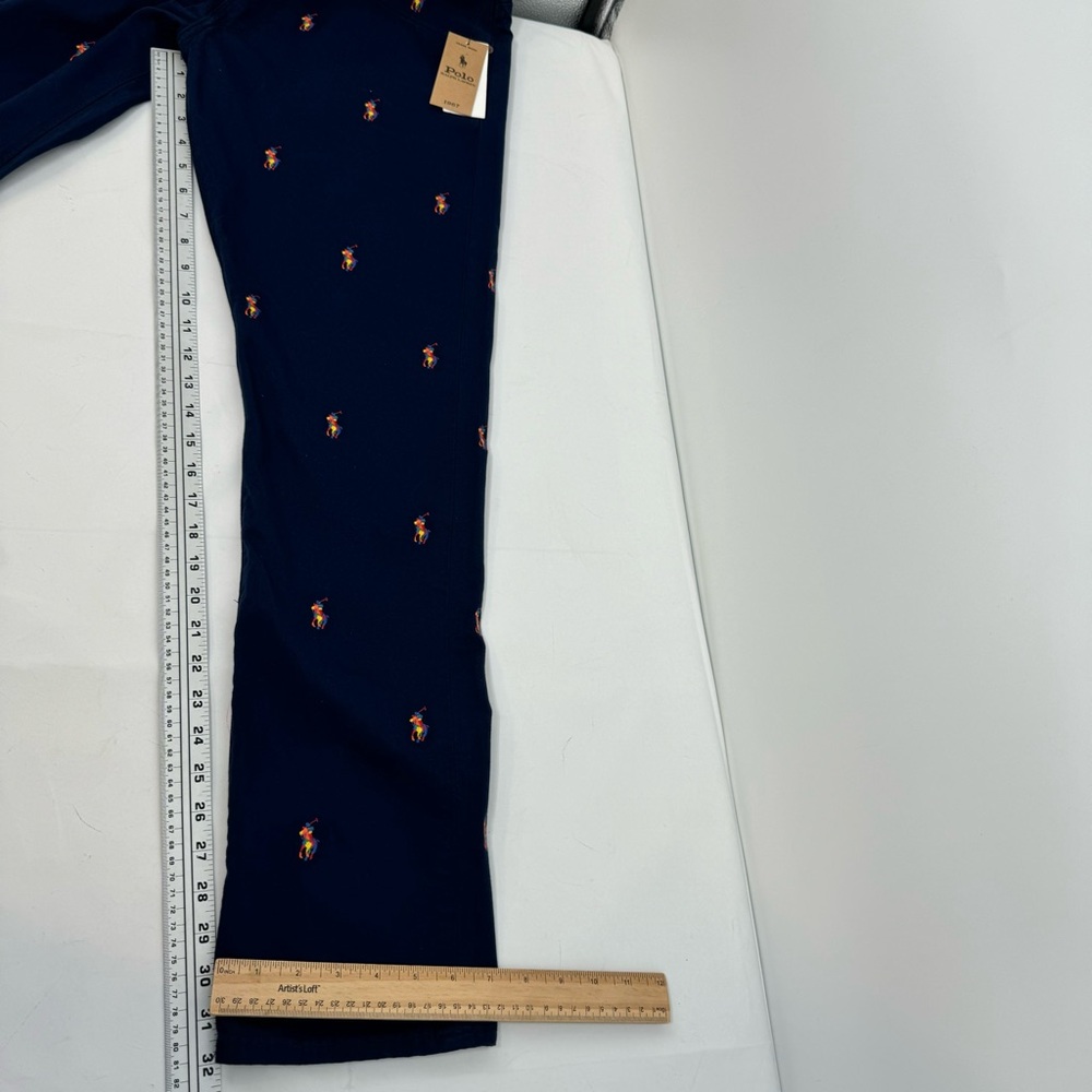NEW Polo Ralph Lauren Sullivan Slim All Over Multi Pony Pants Blue Mens Sz 32x32 - Picture 15 of 16